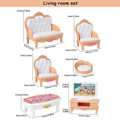 Dollhouse Furniture Playset Kitchen Living Room Bedroom Bathroom Assorted Styles