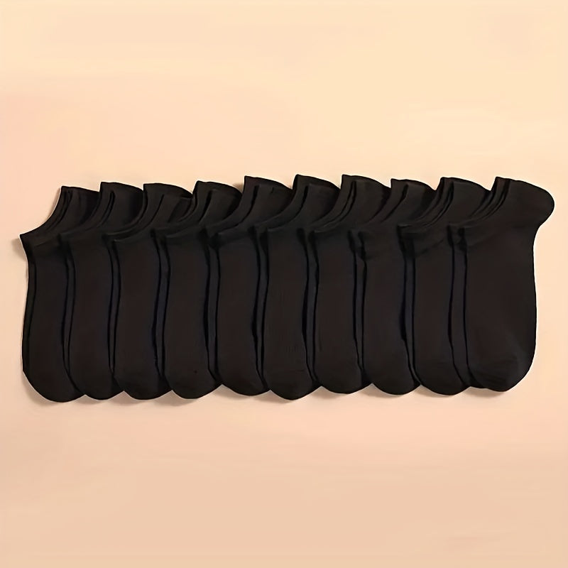 10 20 30 Pairs Unisex Solid Socks Low Cut Ankle Socks Women's Stockings