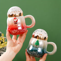 Christmas Ceramic Water Cup with Santa Claus & Tree Style