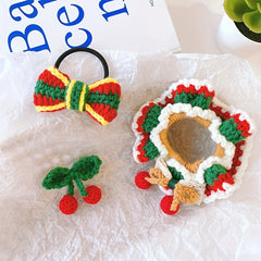 Christmas Knit Hair Ties Hair Clip for Kids