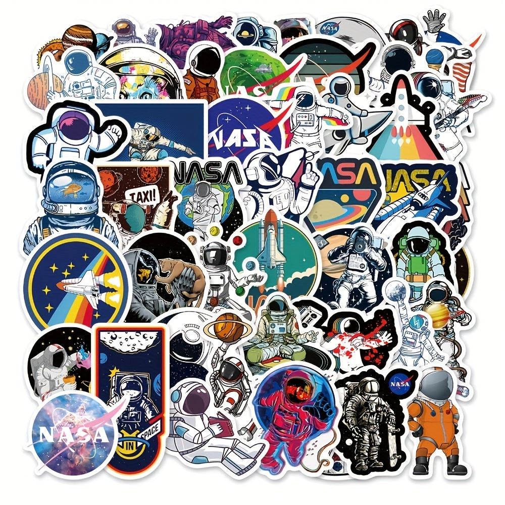 50pcs Astronaut Series Stickers Motorcycle Laptop Cup Waterproof Stickers