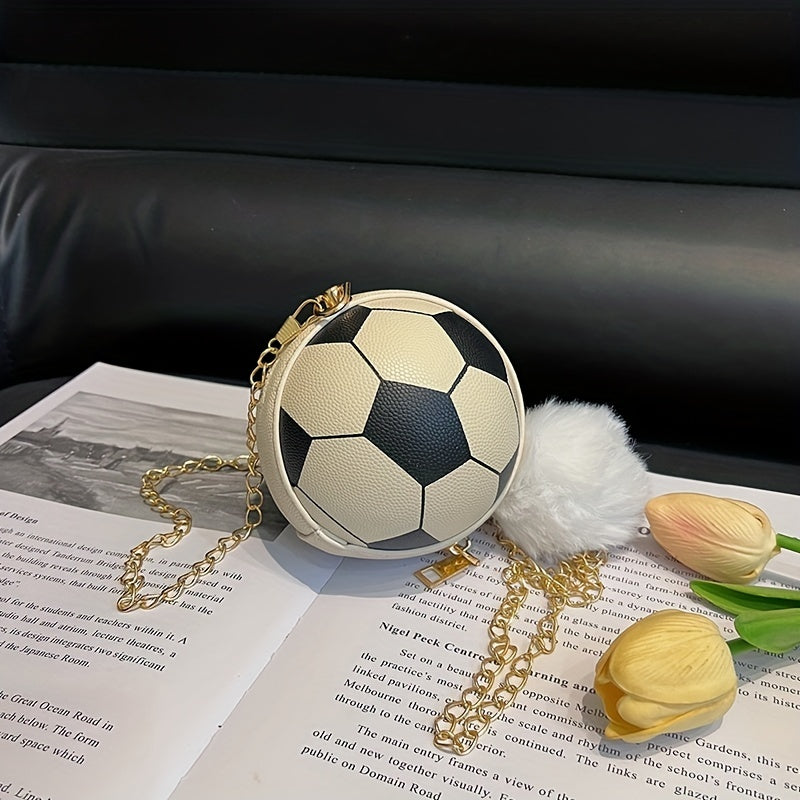 Kids Mini Football Crossbody Bag Plush Bag Charm Coin Bag Wallet