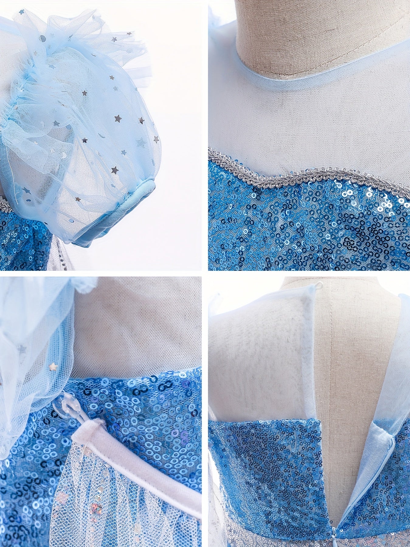 Princess LED Dress Sequin Puff Sleeve Tulle Costume