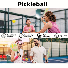 Professional High Elasticity Pickleball 12pcs with 40 Holes & Mesh Bag