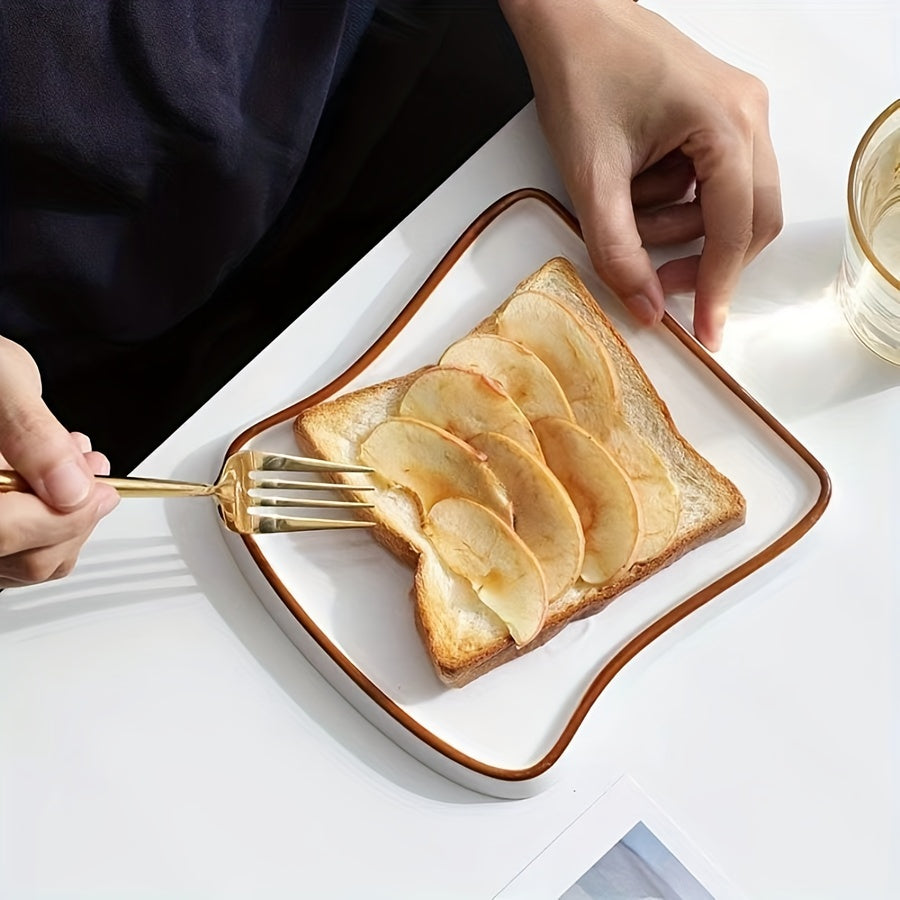 2 Pcs Ceramic Breakfast Plate Steak Pasta Sushi Dish