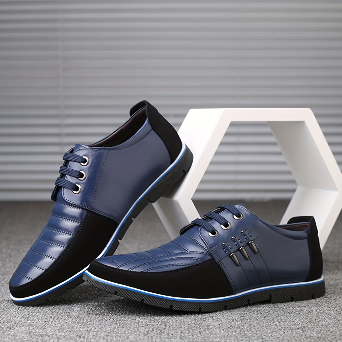 Men's PU Lace Up Business Shoes - Comfy & Stylish