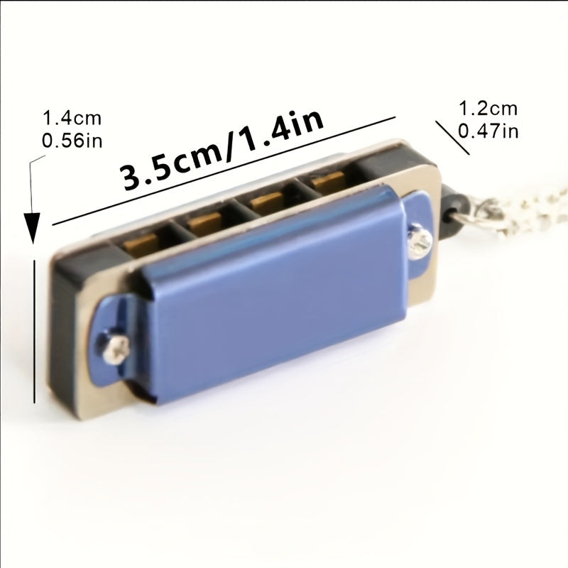 4 Hole 8 Tone Harmonica Necklace Small Harmonica