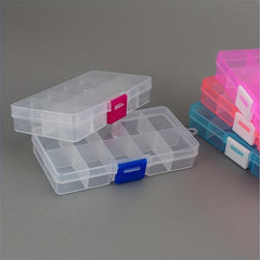10-Slot Plastic Box Jewelry Storage Case Craft Organizer Bead Storage Bin
