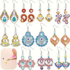 DIY Diamond Painting Earrings Kit Boho Flower Water Dro