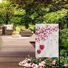 Valentines Small Garden Flag Double Sided Hearts Outdoor Yard Decor