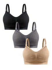 Front Buckle Push Up Wireless Bra Set