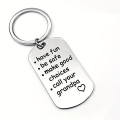 Stainless Steel Keychain Gift For Grandchild Son Daughter Key Ring