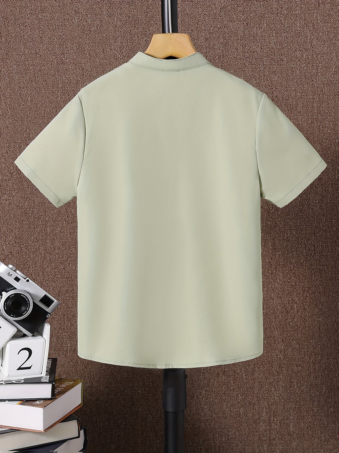 Boys Short Sleeve Solid Top Casual Shirt