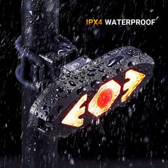 Wireless Remote Bike Tail Light w/ Signals USB Rechargeable Waterproof & Bright