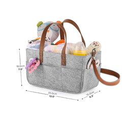 Neutral Baby Diaper Caddy Organizer - Nursery Basket Gift for Parents