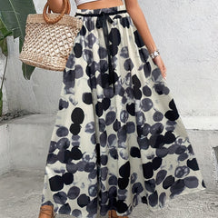 Polka Dot Print Elastic Waist Skirt Casual Skirt Spring Summer