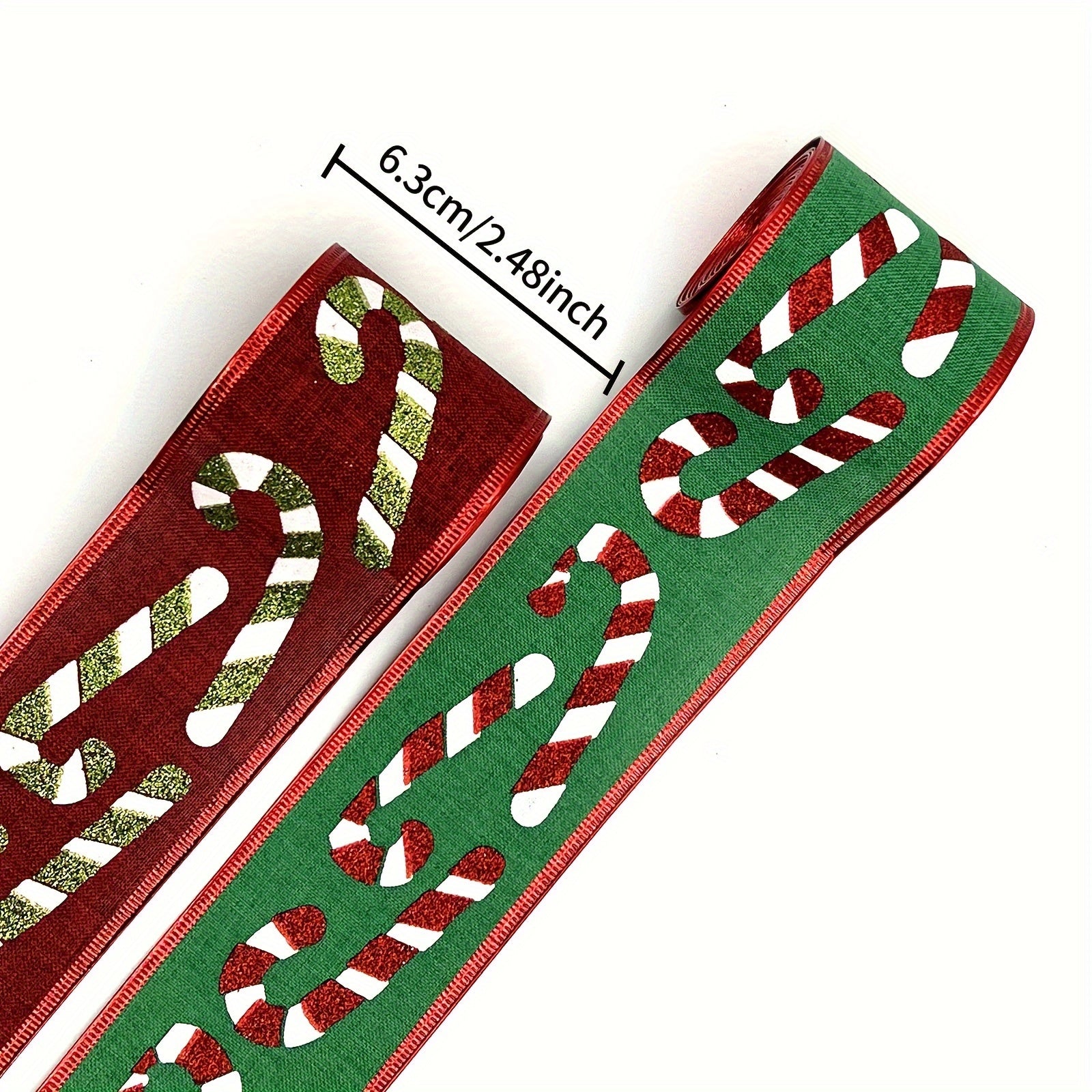 Christmas Ribbon Candy Cane Decorative Ribbon Wrapping Xmas Decorations
