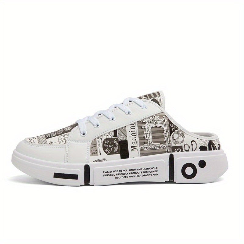 Men's Graphic Slip-On Mule Shoes