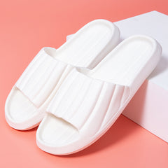 Women's Solid Pillow Slides Non-slip Indoor Shoes