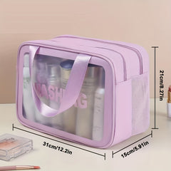 Purple Toiletry Bag Travel Bag With Handle Dry Wet Separation Makeup Cosmetic