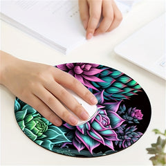 Succulent Plants Mouse Pad Non Slip Rubber Laptop Office Decor