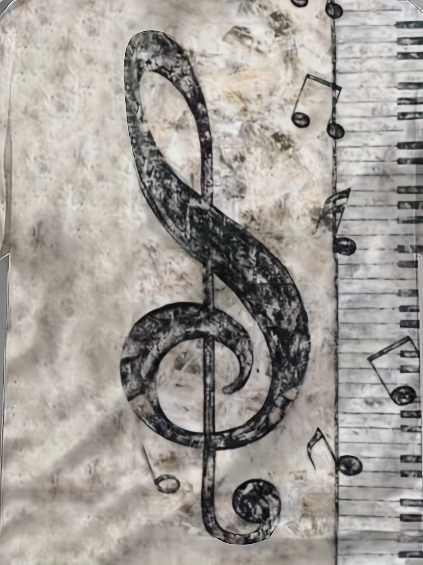 Men's Music Note Print T Shirt - Stylish Summer Essential