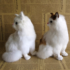 WhimsyCrafts Realistic Plush Cat Figurine Simulation Animal Cat Ornament