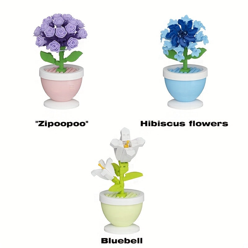 Flower Bonsai Building Blocks Set Home Decor Desk
