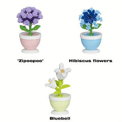 Flower Bonsai Building Blocks Set Home Decor Desk