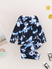 Boy's 2pcs Starry Night Hoodie & Sweatpants Set Spring Fall Outfit