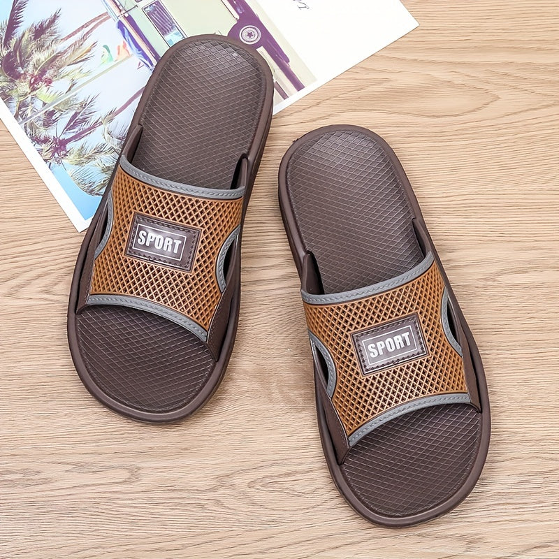 Men's Casual Non Slip Slides Slippers Open Toe Indoor Outdoor Beach Shower Shoes