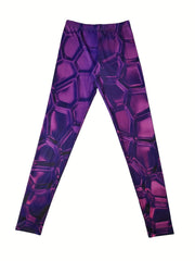 Graphic Print High Waist Leggings Boho Skinny Leggings For All Season