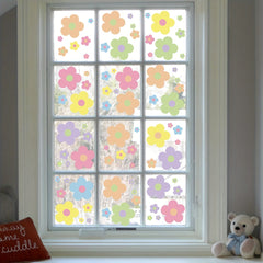 9pcs Flowers Glass Anti-collision Window Decoration Set
