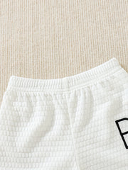 Toddler Boys Lapel Tee Top Shorts Set Comfortable Fabrics