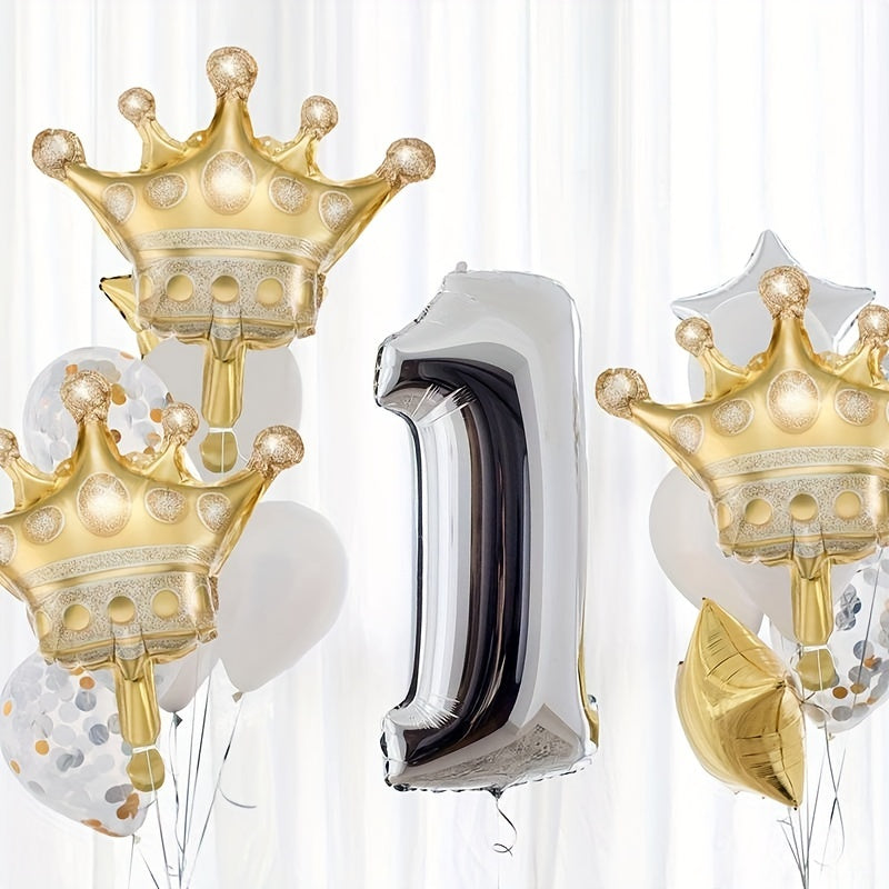 6Pcs Golden Crown Foil Balloons Birthday Party&Wedding Supplies
