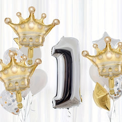 6Pcs Golden Crown Foil Balloons Birthday Party&Wedding Supplies