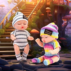 Y2K Knitted Reborn BJD Doll 4 Inch Sleeping Baby Realistic Dress Up Plastic Body