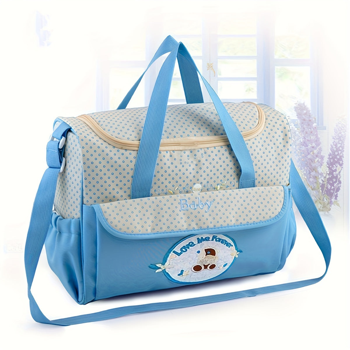 Functional Large Capacity Mommy Tote Bag Lightweight Polyester Diaper Bag