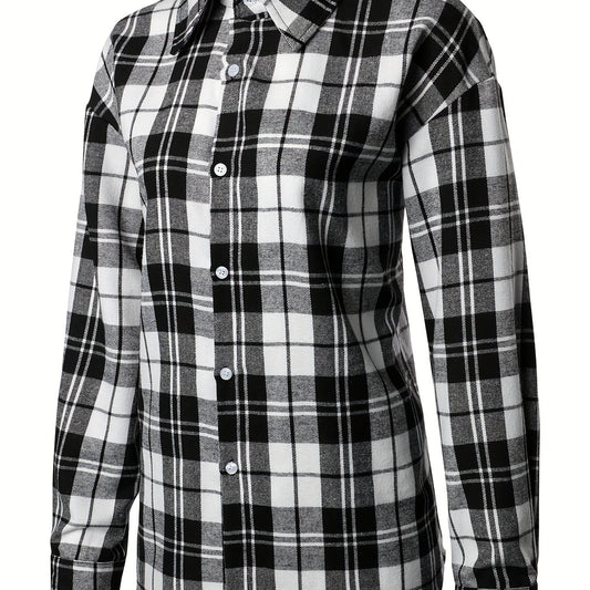 Plaid Long Sleeve Shirt Outdoor Casual Loose Shirt
