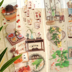 3pcs Bag PET Long Strip Tape Ancient Style Yard Journal Decoration