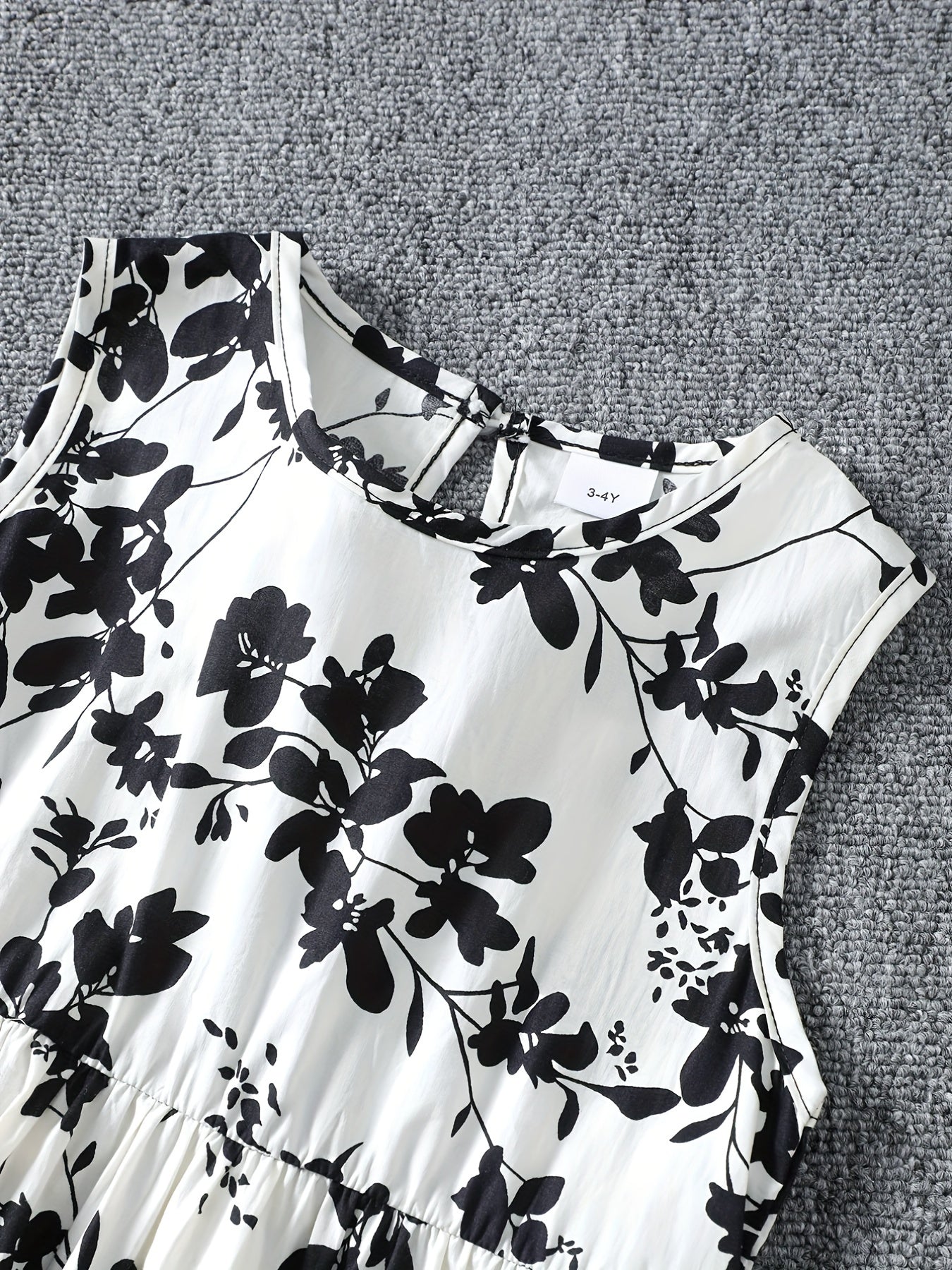 Girls 2pcs Dress & Cardigan Set Floral Print Ruffle Top
