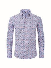 Men's Pattern Formal Button Up Shirt Spring/Fall Business Wear