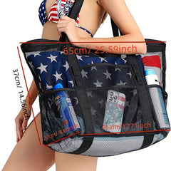 Outdoor Swimming Beach Bag Fitness Mesh Storage Tote Bag