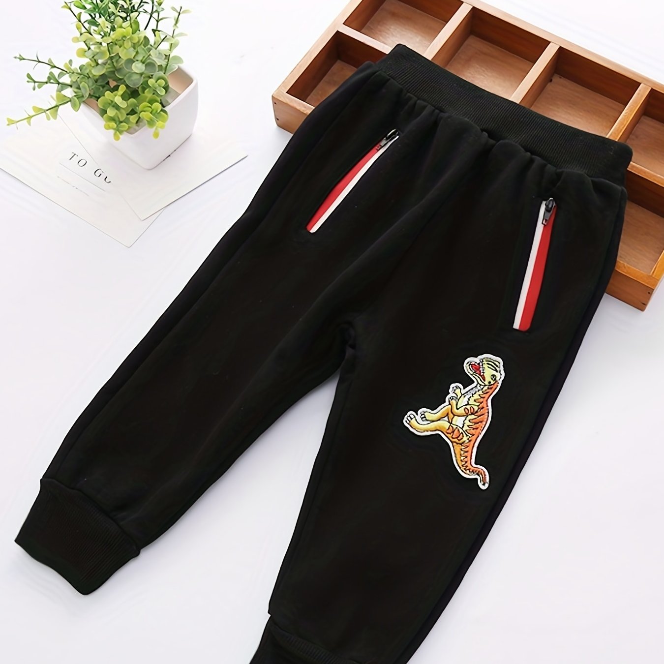 Dino Print Boys Soft Long Pants Spring Autumn Kids Clothing