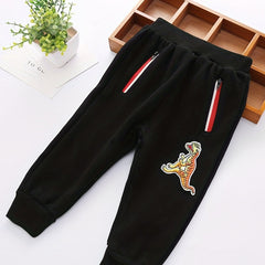 Dino Print Boys Soft Long Pants Spring Autumn Kids Clothing
