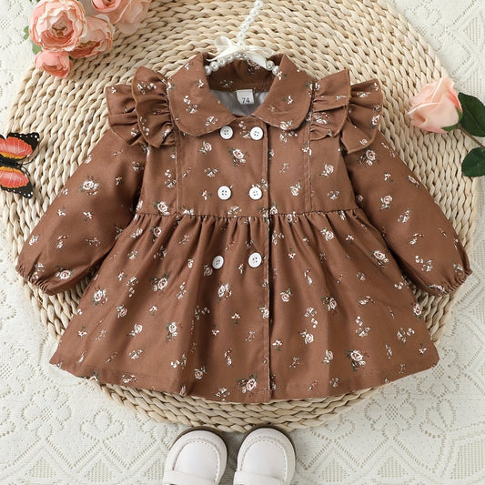 Baby Girl's Floral Print Dress for Spring/Autumn