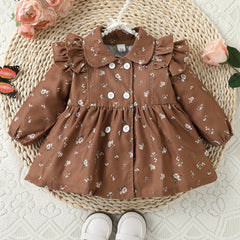 Baby Girl's Floral Print Dress for Spring/Autumn