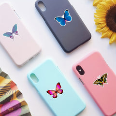 50pcs Colorful Butterfly Stickers Waterproof for Water Bottles Laptop