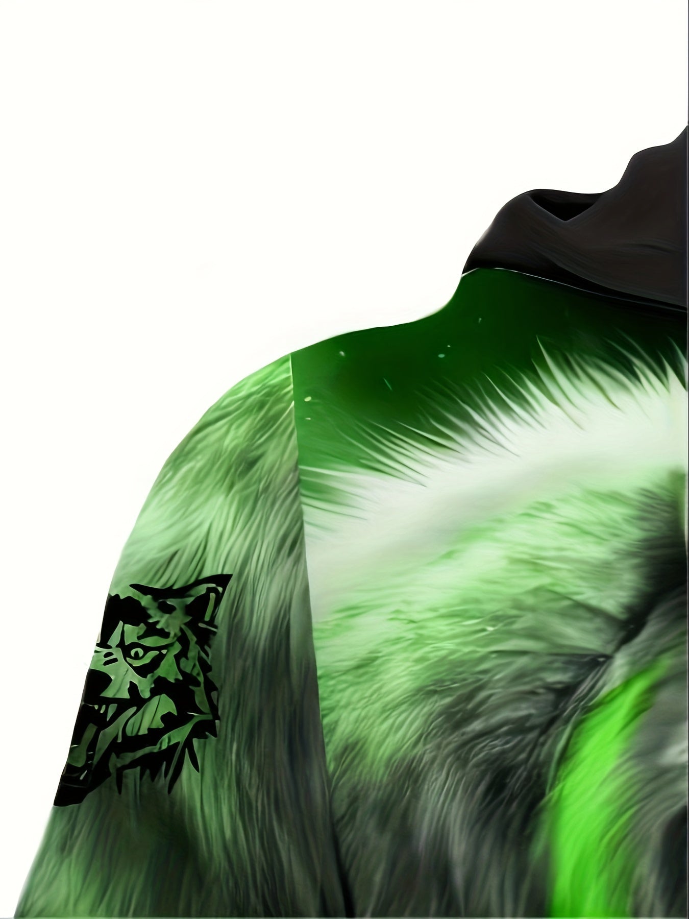 Wolf Print Hoodie Mens Graphic Sweatshirt Kangaroo Pocket Hooded Pullover