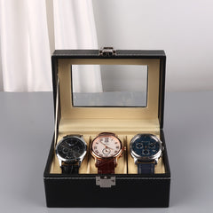 3 Slots Watch Collector With PU Leather